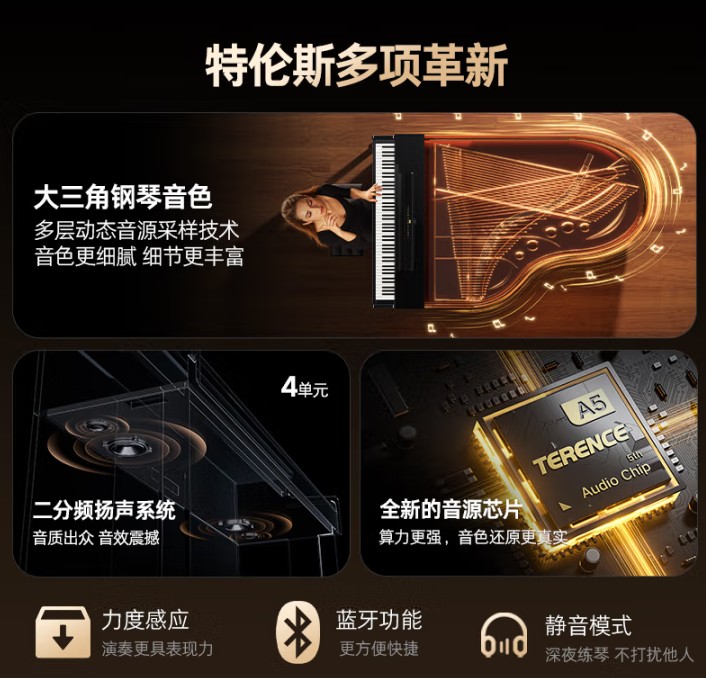 鋼琴革命者的選擇｜特倫斯數(shù)碼鋼琴E55重新定義智能樂器標(biāo)準(zhǔn)